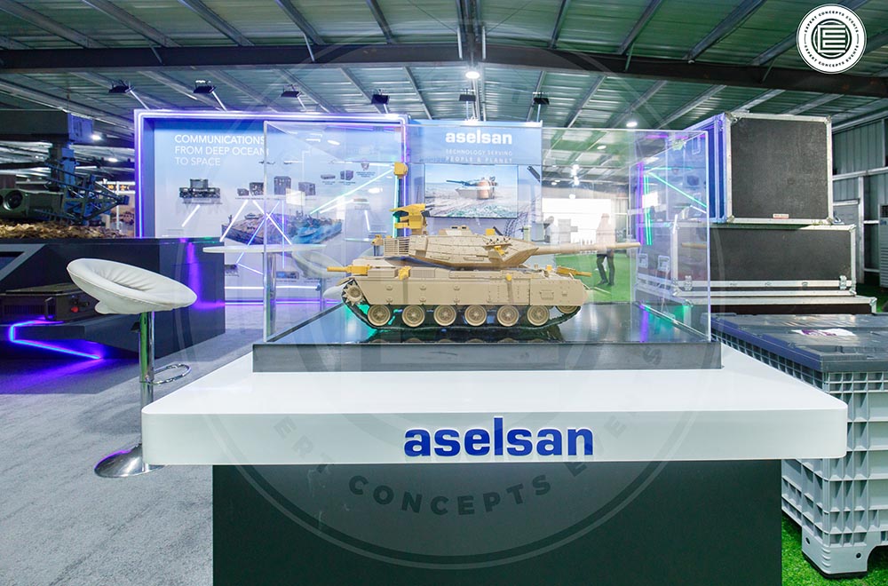 Custom Exhibition Booth built by Conceptz Ghana & Expert Concepts Events for Aselsan at IDEC24